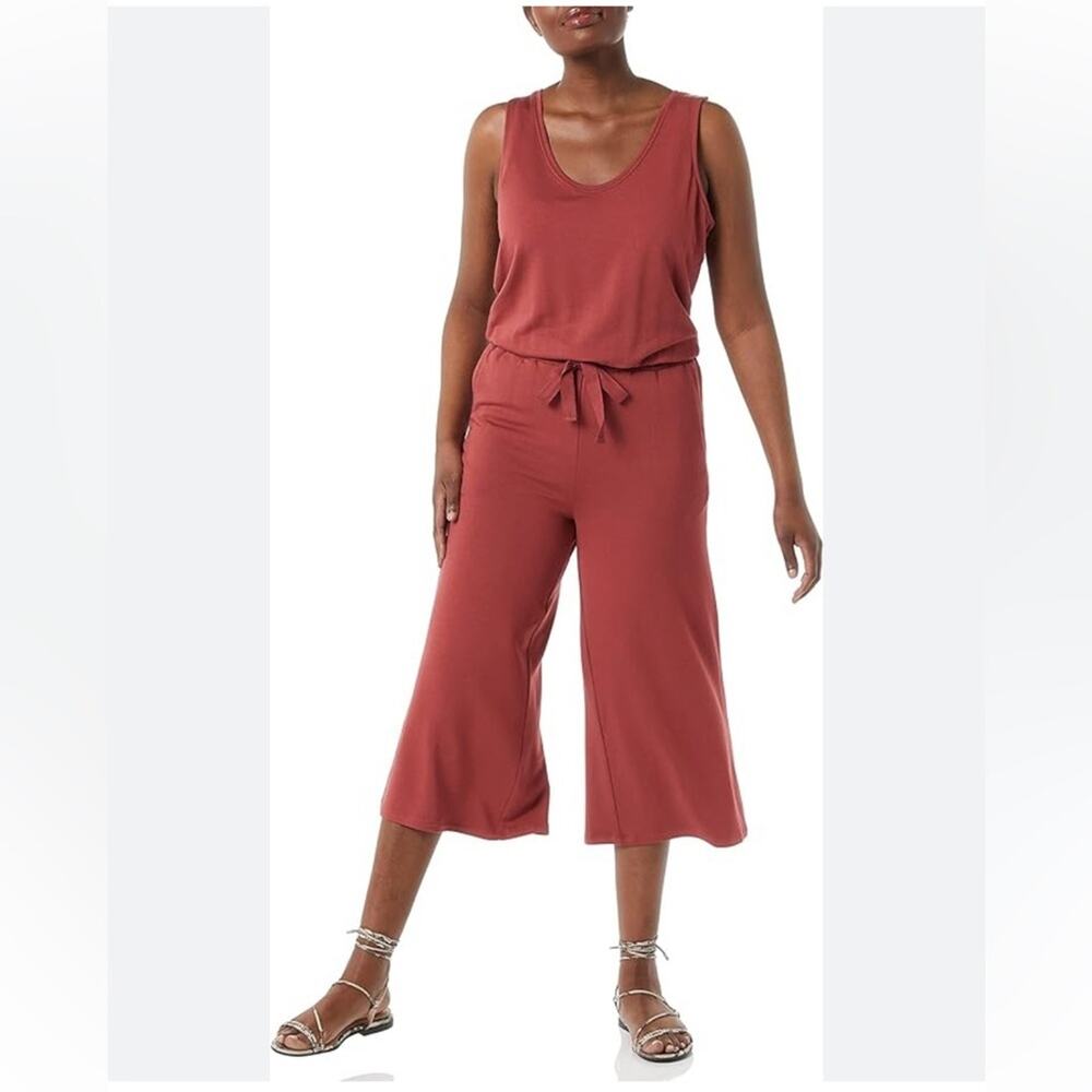ANTHROPOLOGIE Daily Ritual French Terry Sleeveless Wide Leg Jumpsuit Size S